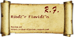 Ribár Flavián névjegykártya